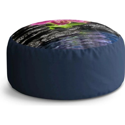 Sablio Taburet Circle Orchidej na kamenech: 38x48 cm