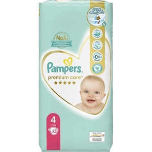 Pampers Premium Care Size 4 еднократни пелени 9-14 kg 52 бр