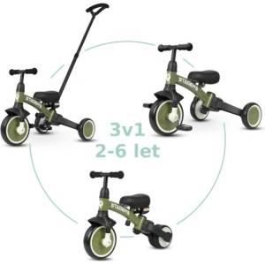Qplay Триколка Stager 3в1 Green, 2-6 години (T80_Green)