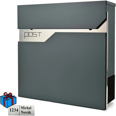 D3692 poštovní schránka antracit + nerez Nerez / Antracit Ano – Zbozi.Blesk.cz