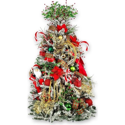 LAALU Ozdobený stromček SANTA CLAUS 210 cm s 87 ks ozdôb a dekorácií