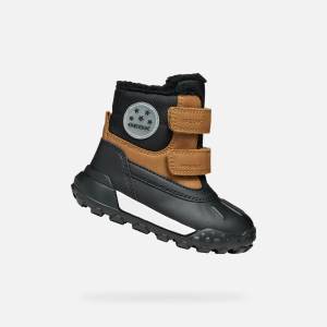 Geox Кафява топла детска зимна обувка Geox Trekkyup Geox | Kafyav | Момчешки | 24