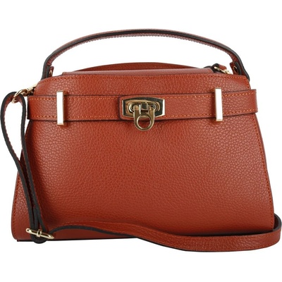 Talianske Tmavo pomarančová talianska kožená crossbody kabelka Luciana