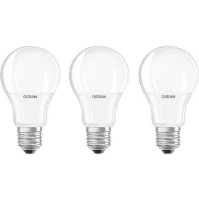 OSRAM Комплект 3 крушки LED Osram A60, E27, 9 W (60 W), 806 лумена, Мат, Топла светлина, Енергиен клас F (4052899955523)