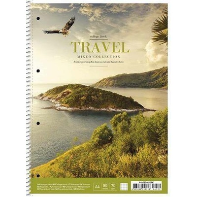SHKOLYARYK Spirálový sešit Travel mix motivů linkovaný A4
