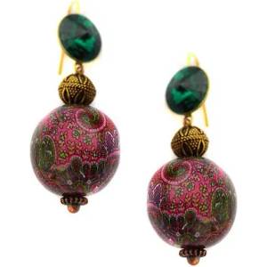 Dannyra Обици Индия с мъниста, кристал Swarovski и медно топче Dannyra Jewels