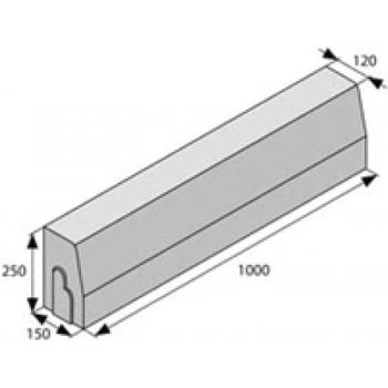 Best Mono II Obrubník 100 x 15 x 25 cm přírodní beton 1 ks