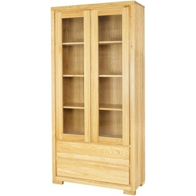 Drewmax Vitrína KW352, 95x195x40, dub (Barva dřeva: Bělená)