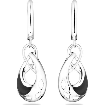 Image 1 of Swan Сребърни обици с черен лапис GL1219E Swan