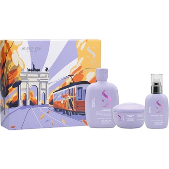 ALFAPARF Milano Semi di Lino Smooth Holiday Kit подаръчен комплект за непокорна коса 3 бр