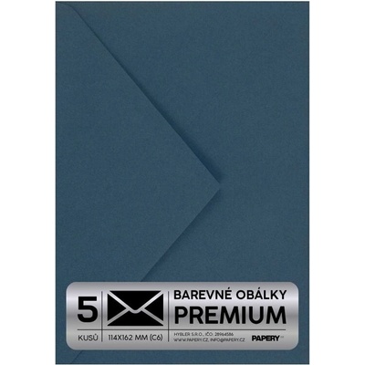Obálka PREMIUM 5 KS (C6) 114x162 mm Modrá Vintage