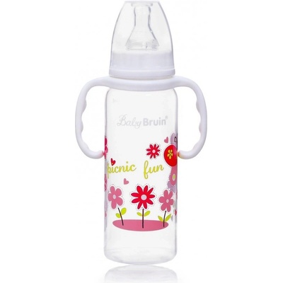 Baby Bruin detská kojenecká fľaša s uškom biela 240 ml