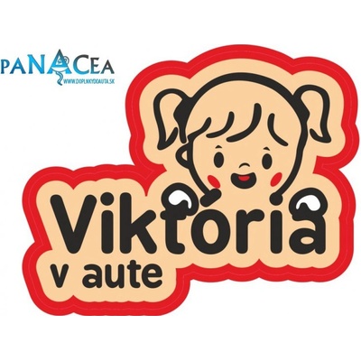 Samolepka - Viktória v aute (150x90 mm)