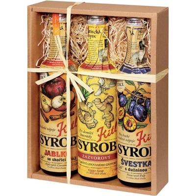 Kitl Syrob Jablko a Zázvor a Švestka dárkové balení 3 x 0,5 l