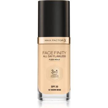 MAX Factor Facefinity All Day Flawless дълготраен фон дьо тен SPF 20 цвят 62 Warm Beige 30ml