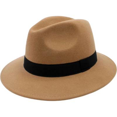 Plstěný klobouk fedora zimní voděodolný krempa tmavě béžový