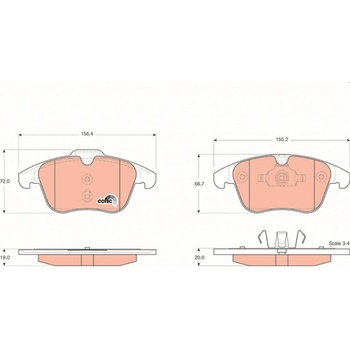 Sada brzdových platničiek kotúčovej brzdy TRW GDB1683