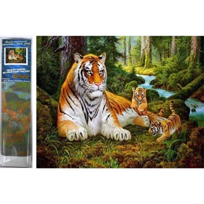 Norimpex diamantové maľovanie Tigrice s mláďatami 30 x 40 cm