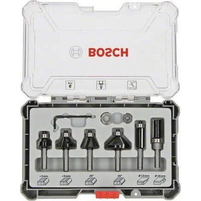 Sada fréz na hrany a hrany, stopka 8 mm, 6 kusov Bosch Accessories 2607017469