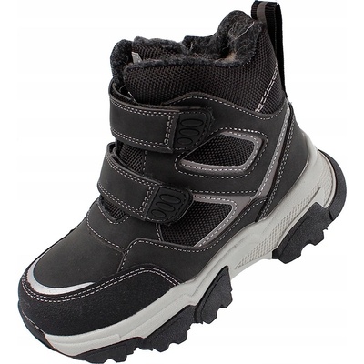 Linshi dětské kozačky z nubuku černé