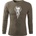 DRAGOWA FIT-T Тениска с дълъг ръкав Skull, маслиненозелена, 160 г/м2 (5647)