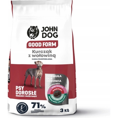 John Dog Adult kuře s hovězím 3 kg