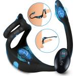 Trinity Men Vibrating C-Ring + Anal Stimulator Black