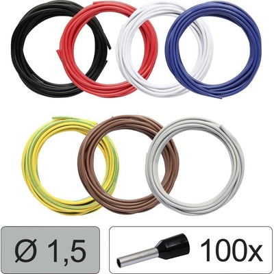 Quadrios 25CW116 jeden drôt, LiFY, 1.5 mm², čierna, červená, biela, modrá, žltozelená, hnedá, sivá, 1 sada