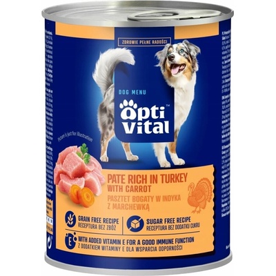 Optivital Chicken pate rich in turkey and carrots 400 g