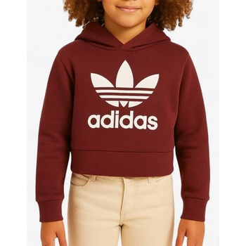 Adidas Adicolor Cropped Hoodie Burgundy