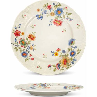Thun 1794 Bernadotte talíř mělký ivory barevné květy 250 mm