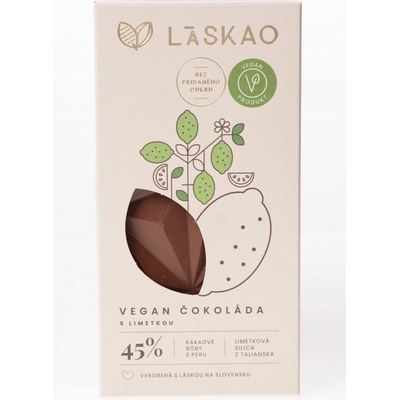 LASKAO VEGAN čokoláda s limetkovou príchuťou 75 g