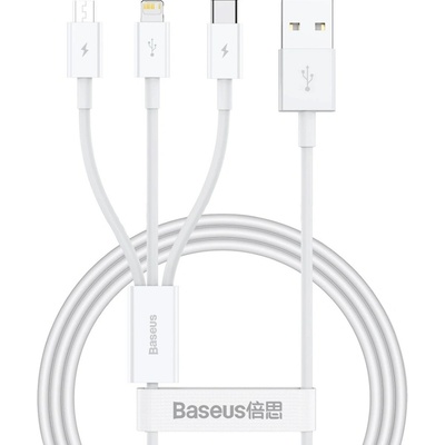 Baseus 79137 USB-A (USB Typ-C / Lightning / microUSB), 1m, bílý