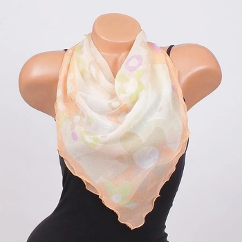 Image 1 of Копринено фишу със свеж десен на цветя