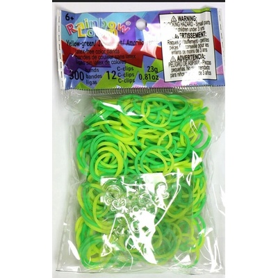 Rainbow Loom Original gumičky 300 kusov žlto zelené