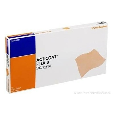 Smith & Nephew Medical Ltd. ACTICOAT FLEX 3 Krytí na rány 10 x 20 cm s nanokrystalickým stříbrem 12 ks