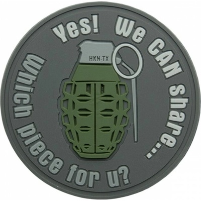 Helikon-tex Nášivka Helikontex "WE CAN SHARE" Grenade Patch šedá