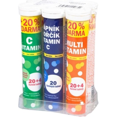 Vitar Maxi Vita Vitamíny šumivé tabliety mix 6 x 20 ks