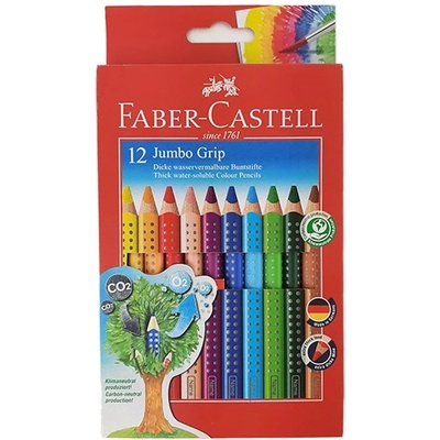 Faber-Castell Цветни моливи FABER-CASTELL Jumbo Grip триъгълни 12 молива 110912 (110912)