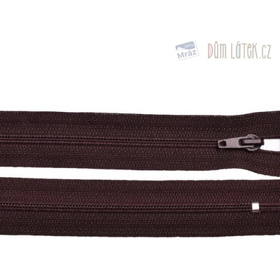 Zips špirálový 3mm nedeliteľný 40cm tmavo hnedá