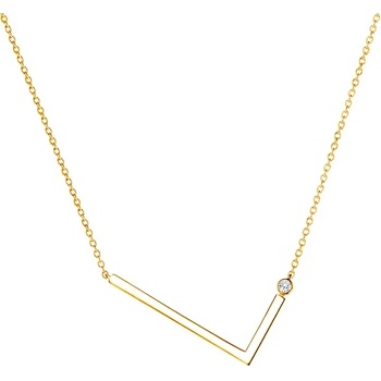 Image 1 of SAVICKI Колие с буква "L" Savicki: позлатено сребро, бял сапфир