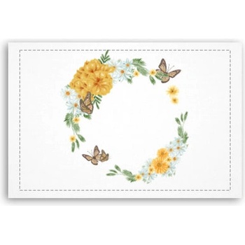 Fotoobraz 60x40 cm malý Květinový rámeček s motýly