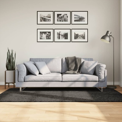 vidaXL Килим ISTAN с дълъг косъм, лъскава визия, антрацит, 100x200 см (375639)