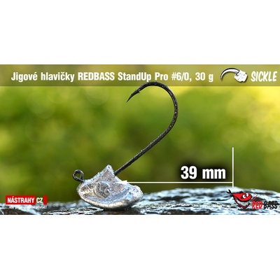 REDBASS Neváznoucí jigová hlava StandUp Pro Sickle vel.6 37 - 43mm 30g 5 ks