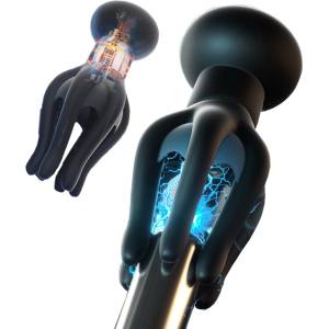 SuperLove E-Stim Octopus Tentacle Vibrating Penis Massager Black