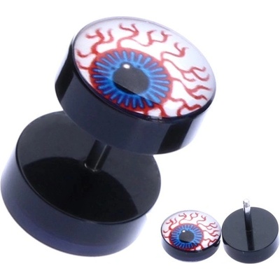 Šperky eshop akrylový fake piercing do ucha oko se žilnatinou PC33.29