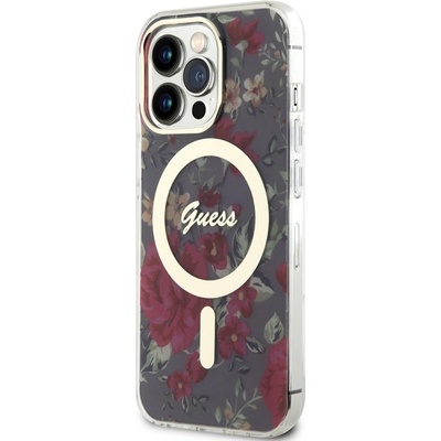 GUESS Калъф GUESS, Flowers IML MagSafe Compatible за iPhone 14 Pro, GUHMP14LHCFWSA, Цветя (GUHMP14LHCFWSA)