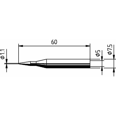 Ersa 0172BD pájecí hrot tužkový Velikost hrotů 1.10 mm Délka hrotů 60 mm Obsah 1 ks