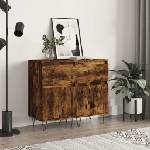 vidaXL Бюфети 2 бр опушен дъб 40x35x70 см инженерно дърво (831159)