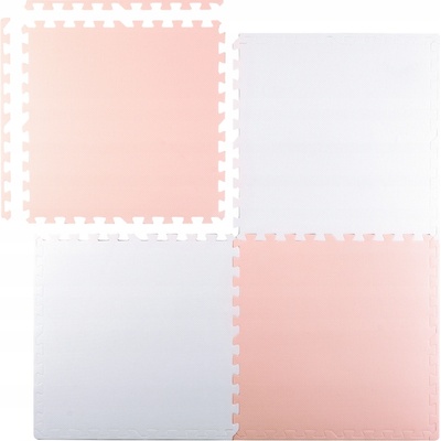 Ricokids veľká penová podložka na puzzle 60x60 cm 4 ks broskyňová a biela